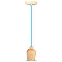 V-TAC - VT-7778 Lampa wisząca / Drewno / Niebieski przewód - 3722