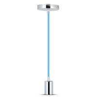 V-TAC - VT-7338 Lampa wisząca / oprawka chrom + przewód Niebieski - 3783