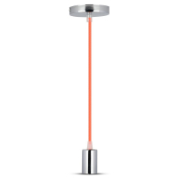 V-TAC - VT-7338 Lampa wisząca / oprawka chrom + przewód Pomarańczowy - 3788