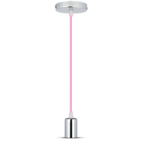 V-TAC - VT-7338 Lampa wisząca / oprawka chrom + przewód Jasny różowy - 3789