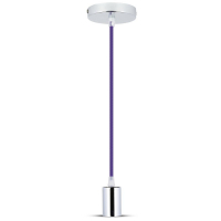 V-TAC - VT-7338 Lampa wisząca / oprawka chrom + przewód Fioletowa - 3790