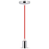 V-TAC - VT-7338 Lampa wisząca / oprawka chrom + przewód Czerwony - 3791