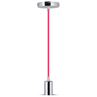 V-TAC - VT-7338 Lampa wisząca / oprawka chrom + przewód Różowy - 3792