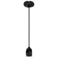 V-TAC - VT-7998 Lampa wisząca / Oprawka: Porcelanowa  / Trzonek:E27 / Czarny - 3804