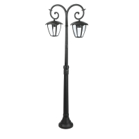 V-TAC -  Słup ogrodowy / Trzonek: 2xE27 / Wysokość: 1410mm / IP44 / Obudowa Czarna - 7061