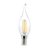 V-TAC - VT-1949 4W C35 Żarówka LED Filament / Klosz: Bursztynowy kręcony płomyk / Barwa:2200K / Trzonek:E14 - 7114