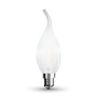 V-TAC - VT-2056D 4W C35 Żarówka LED Filament / Klosz: Mleczny plomień / Ściemnialna / Barwa:2700K / Trzonek:E14 - 7177