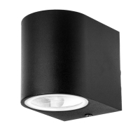 V-TAC - VT-7651 Kinkiet SLEEK GU10 / Kształt: okrągły / Obudowa: Czarna / IP44 - 7508
