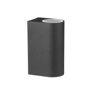 V-TAC - VT-7652 Kinkiet SLEEK dwukierunkowy 2xGU10 / Kształt: okrągły / Obudowa: Czarna / IP44 - 7509