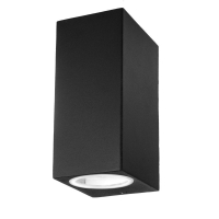 V-TAC - VT-7652 Kinkiet SLEEK dwukierunkowy 2xGU10 / Kształt: kwadrat / Obudowa: Czarna / IP44 - 7511