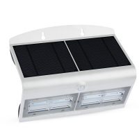 V-TAC - VT-767-7 7W Lampa solarna ścienna / Trójkąt / Barwa:4000K / Obudowa: Biały + Czarny - 8278
