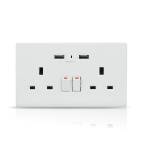 V-TAC - VT-5017 BS Gniazdo WIFI z portem 2xUSB / Typ: BS / Kompatybilne z Amazon Alexa i Google Home - 8446