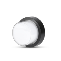 V-TAC -  12W Lampa ścienna LED / Barwa:3000K / Czarny / Okrągła - 8541