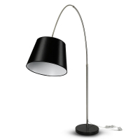 V-TAC -  60W Lampa podłogowa na wysięgniku / Podstawa: Marmur / Czarna / Trzonek: 1xE27 - 8564