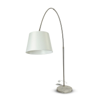 V-TAC -  60W Lampa podłogowa na wysięgniku / Podstawa: Marmur / Kość Słoniowa / Trzonek: 1xE27 - 8565