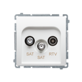 KONTAKT SIMON - GNIAZDO ANTENOWE SAT-SAT-RTV KOŃCOWE BIAŁY BASIC - BMZAR+SAT3.1-P2.01/11