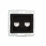 KANLUX - Gniazdo komputerowe podwójne niezależne (2x RJ45Cat 5e Jack) LOGI 02-1410-042 cm   - 33593