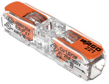 WAGO - SZYBKOZŁĄCZKA PRZELOTOWA INSTALACYJNA 221 INLINE PRZEZROCZYSTA KOLOR POKRYWY PRZEZROCZYSTY 4 mm2 - 221-2411