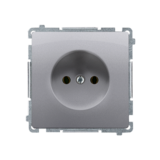 KONTAKT SIMON - Gniazdo wtyczkowe bez uziemienia (moduł) 16A, 250V~, zaciski śrubowe; stal inox - BMG1.01/21