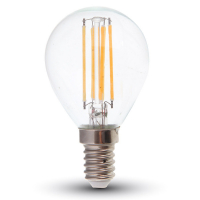 V-TAC -  6W P45 Filament / Klosz Transparentny/ Barwa:2700K / Trzonek: E14 - 2845