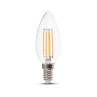 V-TAC -  6W C35 Filament / Klosz Transparentny/ Barwa:6400K / Trzonek: E14 / Skuteczność: 130lm/W - 2850