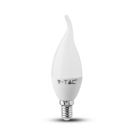 V-TAC - 4W F37 Żarówka LED / Barwa:6400K / Trzonek:E14 / Klosz Mleczny płomyk - 4354