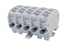 SIMET - BLOK ROZDZIELCZY ODGAŁĘŹNY SCB 25-5X  AL./CU 80150 SIMBLOCK SZARY PRĄD ZNAMIONOWY:152A/101A|NAPIĘCIE ZNAMIONOWE:1000V|PRZEKRÓJ:2x25mm2/2x16mm2 - 81500002