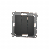 KONTAKT SIMON - Łącznik potrójny z podświetleniem LED (moduł) 10AX, 250V~, szybkozłącza; czarny - DW31L.01/49