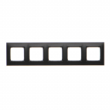KONTAKT SIMON - Ramka 5-krotna PREMIUM do puszek karton-gips IP20 / IP44; czarny - DRK5/49