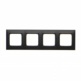KONTAKT SIMON - Ramka 4-krotna PREMIUM do puszek karton-gips IP20 / IP44; czarny - DRK4/49