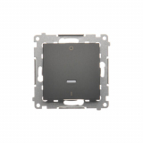 KONTAKT SIMON - Łącznik dwubiegunowy z podświetleniem LED (moduł) 10AX, 250V~, szybkozłącza; czarny - DW2L.01/49