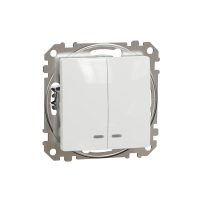 SCHNEIDER ELECTRIC - ŁĄCZNIK PODWÓJNY Z PODŚWIETLENIEM BIAŁY 10AX 250V SEDNA DESIGN - SDD111105L
