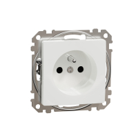 SCHNEIDER ELECTRIC - GNIAZDO POJEDYNCZE Z UZIEMIENIEM 2P+Z Z PRZESŁONAMI ZACISKI ŚRUBOWE BIAŁY SEDNA DESIGN - SDD111011