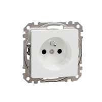 SCHNEIDER ELECTRIC - GNIAZDO POJEDYŃCZE Z UZIEIENIEM 2P+Z Z PRZESŁONAMI ZACISKI AUTOMATYCZNE BIAŁE SEDNA DESIGN - SDD111012