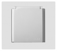 ELEKTRO-PLAST NASIELSK - GNIAZDO POJEDYNCZE 2P+Z BRYZGOSZCZELNE IP44 BIAŁY VESTRA - 3836-10