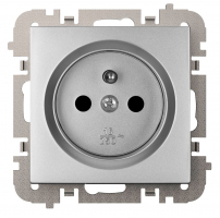 ELEKTRO-PLAST NASIELSK - VESTRA Gniazdo podtynkowe 2P+Z , bez ramki, kolor srebrny. - 3833-16