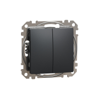 SCHNEIDER ELECTRIC - ŁĄCZNIK PODWÓJNY 10AX CZARNY ANTRACYT 10AX 250V SEDNA DESIGN - SDD114105
