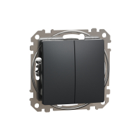 SCHNEIDER ELECTRIC - ŁĄCZNIK SCHODOWY PODWÓJNY CZARNY ANTRACYT SEDNA DESIGN - SDD114108