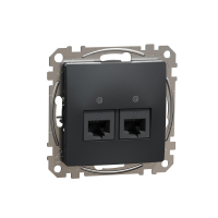 SCHNEIDER ELECTRIC - GNIAZDO KOMPUTEROWE PODWÓJNE 2XRJ45 KAT.6 UTP CZARNY ANTRACYT SEDNA DESIGN - SDD114462