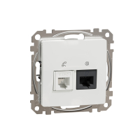 SCHNEIDER ELECTRIC - Sedna Design, Gniazdo komputerowo-telefoniczne (RJ45 kat.5e UTP + RJ11), białe - SDD111458