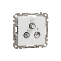 SCHNEIDER ELECTRIC - Sedna Design, Gniazdo  R/TV/SAT przelotowe (10dB), białe - SDD111488