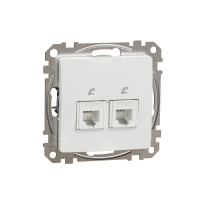 SCHNEIDER ELECTRIC - Sedna Design, Gniazdo telefoniczne 2xRJ11, białe - SDD111492