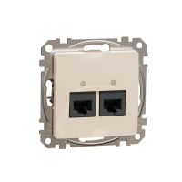 SCHNEIDER ELECTRIC - Sedna Design, Gniazdo komputerowe 2xRJ45 kat.6 UTP, beżowy - SDD112462