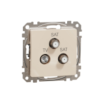 SCHNEIDER ELECTRIC - Sedna Design, Gniazdo  TV/SAT/SAT końcowe (4dB), beżowy - SDD112481S