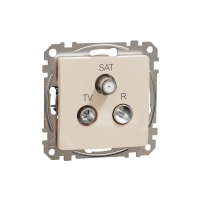SCHNEIDER ELECTRIC - Sedna Design, Gniazdo R/TV/SAT przelotowe (10dB), beżowy - SDD112488