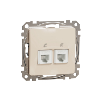 SCHNEIDER ELECTRIC - Sedna Design, Gniazdo telefoniczne 2xRJ11, beżowy - SDD112492