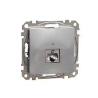 SCHNEIDER ELECTRIC - Sedna Design, Gniazdo komputerowe RJ45 kat.6 STP, srebrne aluminium - SDD113461S