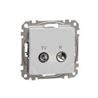 SCHNEIDER ELECTRIC - Sedna Design, Gniazdo  R/TV przelotowe (10dB), srebrne aluminium - SDD113478R