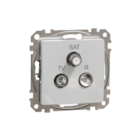 SCHNEIDER ELECTRIC - Sedna Design, Gniazdo  R/TV/SAT przelotowe (7dB), srebrne aluminium - SDD113484