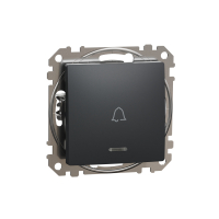 SCHNEIDER ELECTRIC - Sedna Design, Przycisk "dzwonek" z podświetleniem, czarny antracyt - SDD114131L